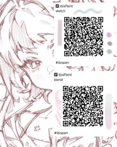 two different images of anime characters with qr code for each character's name