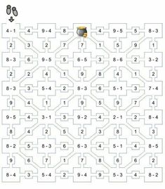 an image of a maze game with numbers and symbols on it, including the number one