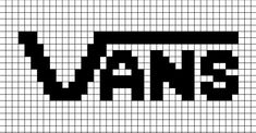 A pixel art template of the logo Vans, off the wall (shoes). Pixel Art Logo, 8 Bit Art, Art Sketches Doodles, Easy Pixel Art, Pixel Drawing, Pixel Crochet, Pixel Art Grid, Pix Art, Graph Paper Art