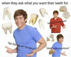 a man standing in front of toothbrushes and pointing to the side with two thumbs up