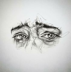 an artistic drawing of two eyes