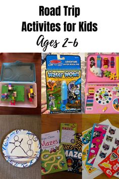 the road trip activities for kids ages 2 - 6 are fun and easy to do