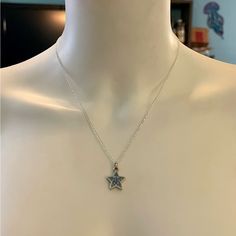 Brand New Without Tags And Absolutely Gorgeous Describes This Authentic Coach Small Blue Pave Crystal Star Pendant Beautifully Displayed On This Genuine .925 Sterling Silver Necklace. Designer Trademark Stamped Coach On Backside Of Pendant. Necklace Measures 18” In Length. Lobster Claw Clasp! Coach Sterling Silver Jewelry, Blue Sterling Silver Charm Necklaces, Sterling Silver Star Necklace In Silver, Blue Sterling Silver Charm Necklace, Silver Coach Jewelry For Gift, Coach Sterling Silver Jewelry As A Gift, Coach Silver Jewelry For Gift, Blue Sterling Silver Star Of David Necklace, Blue Sterling Silver Necklace With Star Charm