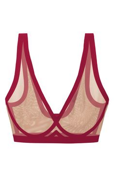 Sheer mesh lends breathable comfort to this soft bralette made for everyday wear. Elasticized straps 82% nylon, 18% spandex Machine wash, tumble dry Imported Sheer Bra, Bralette, Clothing And Shoes, Everyday Wear, Nordstrom, Mesh, Spandex, How To Wear, Clothes