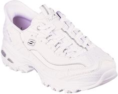 Along with a molded Skechers Slip-ins� heel panel, this sporty fashion sneaker features our exclusive Heel Pillow�, a lace-up leather and mesh upper, plus a Skechers Air-Cooled Memory Foam� insole.         No more bending.     No touching shoes.     No kidding.             Just step in and walk away. Ankle Strap Sandals Flat, Athletic Sandals, Sneaker Sale, Canvas Boots, Boy Shoes, Skechers Women, Fresh Start, Skechers Shoes, Athletic Sneakers