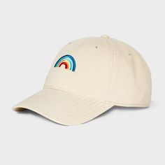 Rainbow Graphic Baseball Hat - Mighty Fine Khaki combines style and comfort effortlessly. The khaki hat features a vibrant rainbow embroidery, adding a pop of color. Crafted from mid-weight cotton, it offers durability. The adjustable back tuck and slide closure ensure a perfect fit for adults. Upgrade your casual look with this trendy accessory. Keith Haring Heart, Beige Rainbow, Rainbow Hat, Rainbow Embroidery, Back Tuck, Rainbow Hats, Rainbow Graphic, Smokey The Bears, Scarf Hat