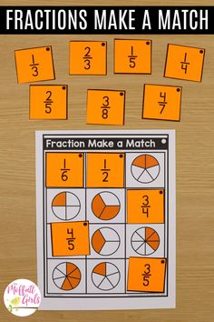 fraction addition worksheet for fractions make a match