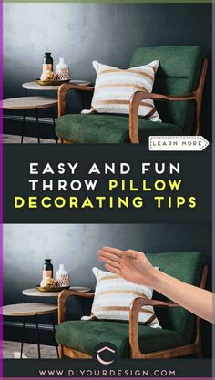 easy and fun throw pillow decorating tips for the living room, bedroom or office