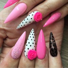 Nails Pointy Nails, Flawless Beauty, Spring Nail Art, Cute Nail Art, Spring Nail, Acrylic Nails Coffin, Bling Nails, Fancy Nails, Nail Art Tutorial