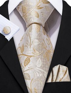 Brand: Barry Wang Material: 100% Silk What You Get: Same design Tie, Pocket Square & Cufflinks? Size: Necktie in 59" Length & 3.35" width at the tip, pocket square in 9"x 9"size Quality: Barry Wang Focus on Ties for Many Years, Good Quality Interlining Makes Our Ties Weighted and Elastic, Which are Easily Designed for A Perfect Knot.For More Quality Stylish Ties with Unbeatable Price, Please Click Our shop to Check More.With So Much Choice and Impeccable Quality, There's No Excuse Not to Have A Elegant Gold Pocket Square For Formal Occasions, Classic Gold Pocket Square As Gift, Champagne Tie, Cufflink Set, Tie And Pocket Square, Pocket Square, Floral Tie, Neck Tie, Cufflinks