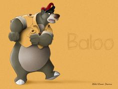 a cartoon bear with a backpack on his back and the word baldo written below it