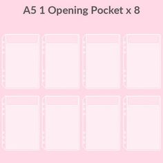 a5 opening pocket x 8