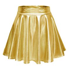 PRICES MAY VARY. Polyester & Spandex. Super stretch, lightweight, breathable and comfortable. Flowy, flared pleated bottom skirt with a bright look, make you edgy, bold and vibrant. High stretchy waist, fit for everyone, show you beautiful leg slender, more sexy. Great for dancing , holidays , cosplay , birthdays , parties , night out , girls' night out or as a costume. Stretch fit makes slipping on a breeze. Please check the size chart below " Product Description " to ensure your order. Size ch Bar Dance, Skirt Tutu, Short Pollera, Rok Mini, Performance Stage, Mini Skater Skirt, Umbrella Skirt, Gold Skirt, Party Rock