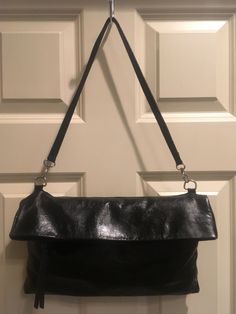 Gianni Chiarini Genuine Leather Black Handbag Purse W Silver Hardware Removable Strap. The condition is excellent! Please feel free to message me with any questions and don’t forget to take a look at other similar items in my store! Black Pouch Flap Bag For Shopping, Leather Rectangular Hobo Bag For Party, Rectangular Leather Hobo Bag For Party, Shopping Clutch Flap Bag With Detachable Strap, Soft Leather Tote Bag For Party, Party Soft Leather Tote Bag, Black Clutch Bag With Leather Handles, Soft Leather Crossbody Bag For Party, Everyday Black Evening Bag With Adjustable Strap