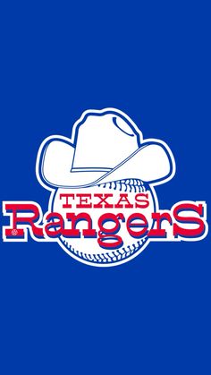 the texas rangers logo on a blue background