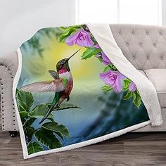 Buy Jekeno Hummingbird Floral Blanket Gifts for Women Kids Girls Mom Pink Flowers Bird Home Bedroom Mothers Day Decor Soft Cozy Lightweight Plush Sherpa Throw Blanket 50x60 199 Purple Lightsaber, Yellow Vase, Hummingbird Flowers, Mothers Day Decor, Floral Blanket, Flower Blanket