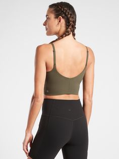 BEST FOR STUDIO: yoga + barre + pilates FEEL: Powervita™ is buttery soft with support that feels like a gentle hug FAVE: Adjustable straps for custom fit Removable pads #981469 IMPACT: Light-impact workouts, best for A-C cups. Stretch Sports Bra With Built-in Cups For Yoga, Pilates Activewear With Adjustable Straps, Soft Touch Sports Bra For Yoga, Athleisure Sports Bra With Built-in Cups For Yoga, Yoga Athleisure Sports Bra With Soft Touch, Soft Touch Medium Support Sports Bra For Yoga, Comfortable Seamless Functional Activewear, Functional Seamless Activewear For Relaxation, Yoga Sports Bra With Medium Support And Soft Touch