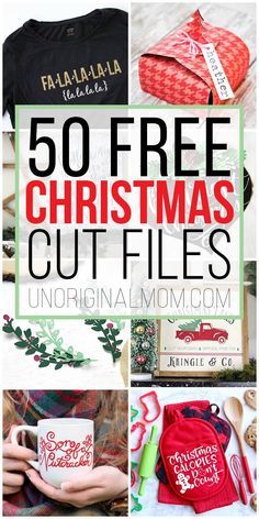 christmas cut files with the words 50 free christmas cut files