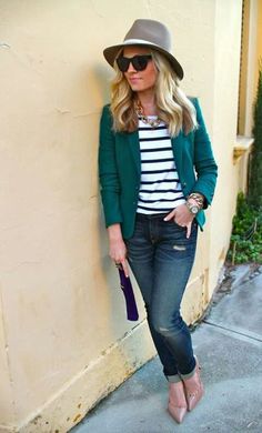 Dark Teal Blazer Outfit, Teal Blazer Outfits For Women, Teal Jacket Outfit, Teal Top Outfit, Teal Cardigan Outfit, Dark Green Blazer Outfit, Teal Blazer Outfit, Colorful Blazers, Green Blazer Outfit