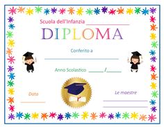 a diploma certificate with two children in graduation caps