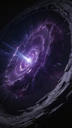 an artist's impression of a purple spiral in space