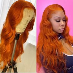 Red Orange Hair, Hair Color Orange, Natural Hair Extensions, Brazilian Body Wave, Body Wave Hair