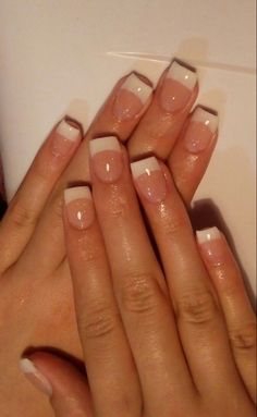 2000s French Tip Nails, Y2k French Tip Nails, 90s French Tip Nails, Square French Tips, Write Your Name, French Tip Acrylic Nails, Short Square Acrylic Nails, Pretty Gel Nails, Soft Nails