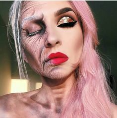 Old Lady Halloween, Makeup Artist Tattoo, Old Age Makeup, Horror Make-up, Cool Halloween Makeup