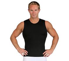 Provide his workouts with added support and comfort in this sleeveless compression crew neck tank! From InstantFigure. Body Shaper For Men, Slim Shapewear, Compression T Shirt, Mens Compression, Just For Men, Muscle Shirts, Compression Shirt, Love Handles, Body Shaper