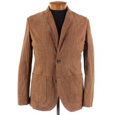 * Sleeve (Shoulder Seam To End Of Sleeve) : 25 * Length (Bottom Of Collar): 28.5 * Shoulder (Point To Point): 18.25 * Pit To Pit: 21.25 * Waist (Flat Across At The Top Of The Pockets): 19.5 Brown Long Sleeve Blazer With Hidden Button Closure, Spring Formal Brown Blazer, Brown Suit Collar Outerwear For Work, Brown Sport Coat For Semi-formal Spring Events, Fitted Brown Outerwear With Hidden Button Closure, Spring Brown Collared Sport Coat, Spring Brown Blazer With Hidden Button Closure, Brown Semi-formal Blazer With Lapel Collar, Semi-formal Brown Blazer With Lapel Collar