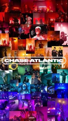 a collage of photos with the words chase atlantic