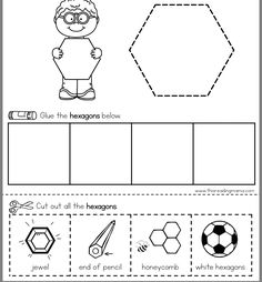 the worksheet for cut and paste shapes to make it look like he is working on