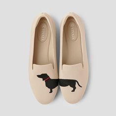 Audrey Round-Toe Embroidered Loafers for Bunions in Almond-Dog | VIVAIA Loafers Trend, Embroidered Loafers, Boots Socks, Plush Yarn, Comfortable Loafers, Comfy Wear, Shoe Last, Soft Shoes, Pointed Heels