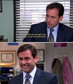 two different pictures of the same person in suits and ties, one with an angry look on his face