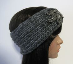 This grey beaded headband head wrap is ONE PIECE. Added is a gorgeous beaded appliqué. see more ear warmers headwraps here: http://www.etsy.com/shop/theraggedyrose?section_id=10624868 Will ship in 1 to 2 business days after payment is received. Thanks for taking the time to stop by and look at my little shop. Hope you enjoyed. Thanks so much. Contact me with any questions you may have. M Hand Knitted Adjustable Headband For Winter, Adjustable Hand Knitted Winter Headband, Winter Adjustable Hand-knitted Headband, Hand Knitted Adjustable Winter Headband, Adjustable Knitted Headband For Winter, Knit Ear Warmer, Hats Winter, Warm Headbands, Ear Warmer Headband