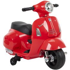 a red scooter is shown on a white background