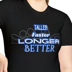 Designed with roller coaster enthusiasts in mind, this shirt celebrates what many riders love about coasters: when they are taller, faster, longer, better. Available in multiple colors, the unisex soft-style t-shirt puts a new spin on casual comfort. Made from very soft materials, this tee is 100% cotton for solid colors. Heather colors and sports grey include polyester. The shoulders have twill tape for improved durability. There are no side seams. The collar is made with ribbed knitting to prevent curling damage.  .: Made with 100% ring-spun cotton, a lightweight fabric (4.5 oz/yd² (153 g/m this unisex t-shirt feels like a bliss to wear all year round.  .: The classic fit with the crew neckline deliver a clean, versatile style that can match any occasion, whether it's formal or semi-form Latest T Shirt, Roller Coaster, Comfort Fit, Mens Shirts, Man Shop, Womens Tops, Adult Outfits, Tops & Tees, T-shirt