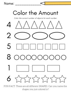 the printable worksheet for numbers and shapes to practice number recognition in children's handwriting