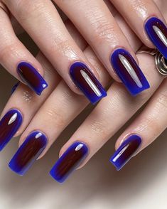 Square Nails Colors, Purple And Blue Nails, Amazon Clothing Finds, Clothing Finds, Amazon Clothing, Airbrush Nails, Minimal Nails