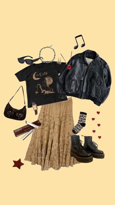 Hozier Core Outfit, Preppy Alternative Style, Whimsigoth Winter Outfits, Summer Witch Outfits, Practical Magic Outfits, Maxi Skirt Outfit, Grunge Skirt, Skirt Outfit, Clothes And Accessories