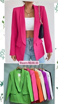 Roupas elegantes e confortáveis Maxi Blazer, Plain Blazer, Shawl Collar Blazer, Blazer Casual, 여름 스타일, Lapel Blazer, Ținută Casual, Pink Blazer, Casual Blazer