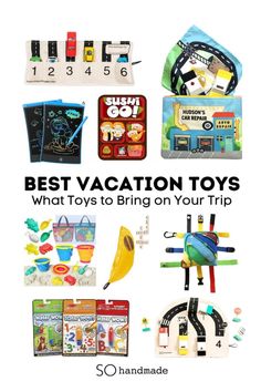 best vacation toys to bring on your trip Road Trip Toys, Travel Play Mat, Traveling With Toddlers, Travel Toys For Toddlers, Fun Summer Crafts, Eco Friendly Kids, Tips For Traveling, Screen Free Activities, Packing Kids