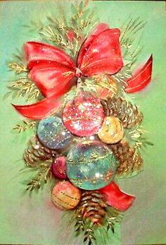 an image of a christmas ornament made out of balls and pineconis