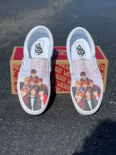 Dance into these custom BTS white slip on vans. We buy each pair of shoes BRAND NEW. Each pair is made to order, please make sure you put in the correct shoe size before you check out. The ink is permanent and will never come off, fade away, or peel off. Made in the USA. This price includes everything: shoes and artwork. Because the artwork is custom-made for you, there are no exchanges or returns. Please know your size before ordering. Please note that the colors of the actual item may slightly White Slip-on Custom Sneakers For Skateboarding, White Slip-on Sneakers For Skateboarding, White Slip On Vans, Custom Vans Shoes, Natural Hair Removal, Slip On Vans, Custom Vans, White Slip, Vans Sneakers