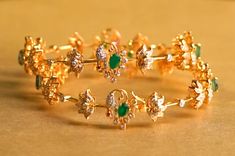 Diamond Kangan, Gold Jada, Gold Bangles Indian, Stone Bangles, Indian Bangles, Hand Chain Bracelet, Gold Bangles For Women, Diamond Bangles, Gold Jewelry Simple Necklace