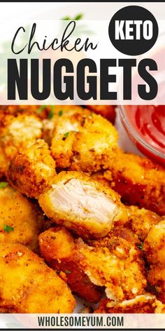 Keto Chicken Nuggets Keto Chicken Nugget Recipes, No Carb Chicken Nuggets, Homemade Keto Chicken Nuggets, Keto Breading For Frying, Keto Air Fryer Chicken Nuggets, Keto Chicken Nuggets Ground Chicken, Keto Chicken Nuggets Canned Chicken, Ground Chicken Nuggets Recipe, Keto Nuggets