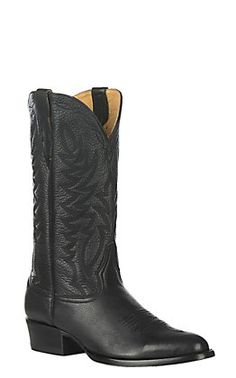 Justin Men's Pilot Western Uniform Boots - Black | Cavender's Classic Snip Toe Work Boots For Winter, Classic Black Boots With Plain Toe, Classic Black Goodyear Welted Work Boots, Classic Black Work Boots With Goodyear Welt, Classic Black Work Boots Goodyear Welted, Classic Black Boots With Leather Lining, Classic Black Snip Toe Work Boots, Round Toe Cowboy Boots, Pilot Uniform