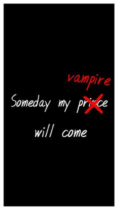 the words vampire are written in red and black on a black background with white writing