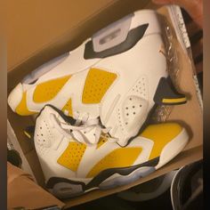 Worn A Few Times Still In New Condition Shoes Yellow, Yellow Ochre, Jordans For Men, Jordan Shoes, Mens Shoes Sneakers, Yellow White, Men's Shoes, Jordan, Shoes Sneakers