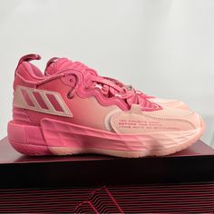 Adidas Pink Dame 7 Extply D.O.L.L.A Roston Basketball Size 7m/8w New In Box 100 Authentic *** Listing As A Women’s 8 Because That’s The Best Fit Imo But, Know Your Size In This Style! Adidas Pink Sporty Basketball Shoes, Adidas Pink Basketball Shoes For Streetwear, Adidas Low-top Pink Basketball Shoes, Adidas High-top Pink Basketball Shoes, Adidas Pink Low-top Basketball Shoes, Pink Low-top Adidas Basketball Shoes, Casual Pink Adidas Basketball Shoes, Pink Adidas Basketball Shoes For Sports, Adidas Pink Basketball Shoes For Sports